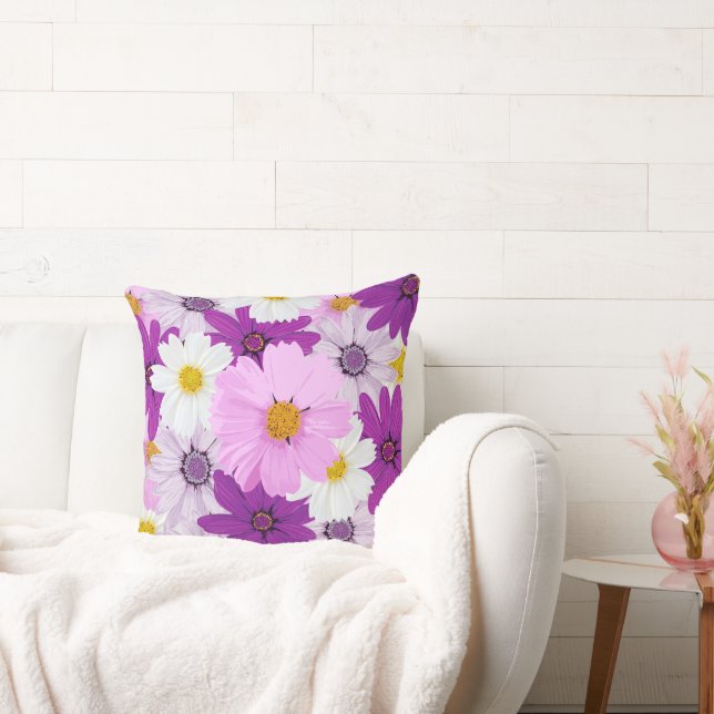 Almofada Travesseiro decorativo Cosmos de Pastel de Aquarel (Sofá)