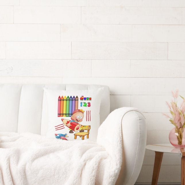 Almofada Travesseiro decorativo Crayons Numbers (Sofá)