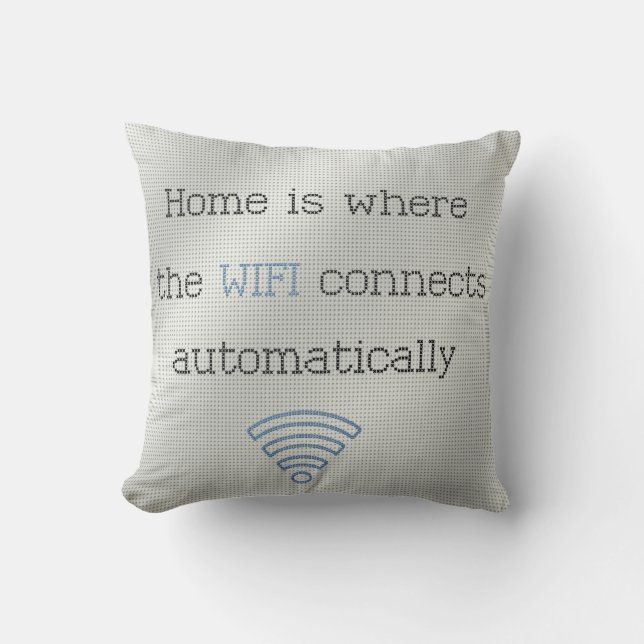 Almofada Travesseiro decorativo Cross Stitch Home WIFI (Frente)