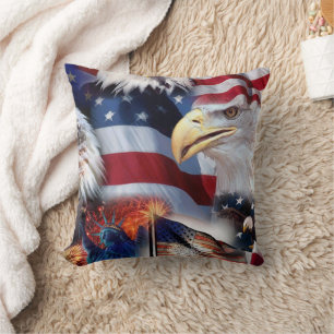 Almofada Travesseiro decorativo da bandeira americana de