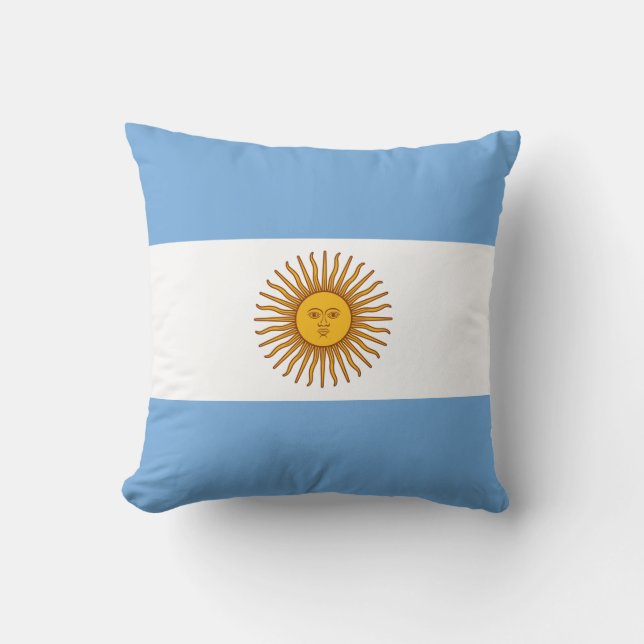 Almofada Travesseiro decorativo da bandeira de Argentina (Frente)