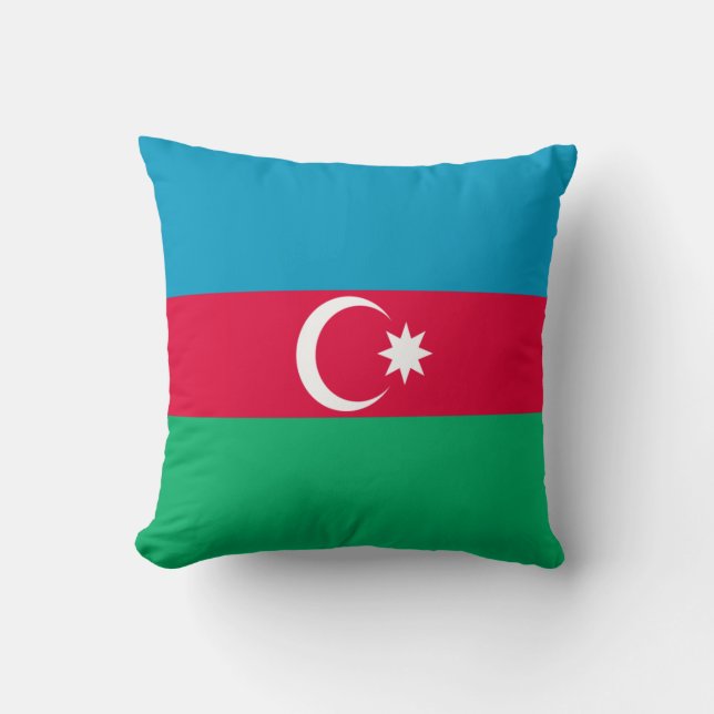 Almofada Travesseiro decorativo da bandeira de Azerbaijan (Frente)