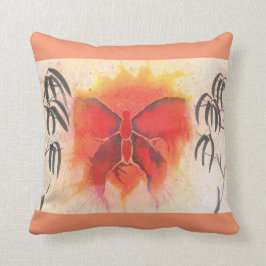 Almofada Travesseiro decorativo da borboleta & do bambu