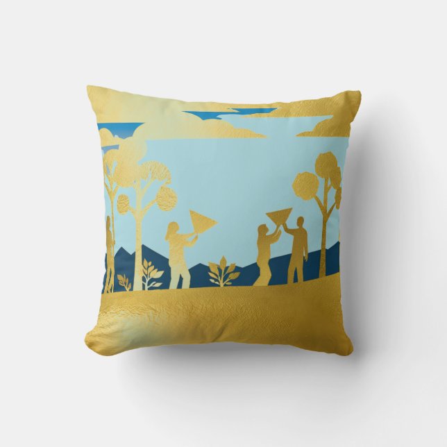 Almofada Travesseiro Decorativo da Cena Natureza do ouro (Frente)