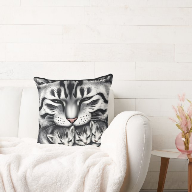 Almofada Travesseiro decorativo da Família Cozy Cat (Sofá)