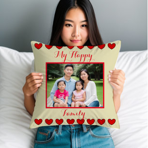 Almofada Travesseiro decorativo da família feliz personaliz