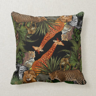 Almofada Travesseiro decorativo da fauna selvagem africana