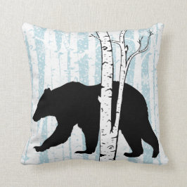 Almofada Travesseiro decorativo da Floresta do Urso Negro e