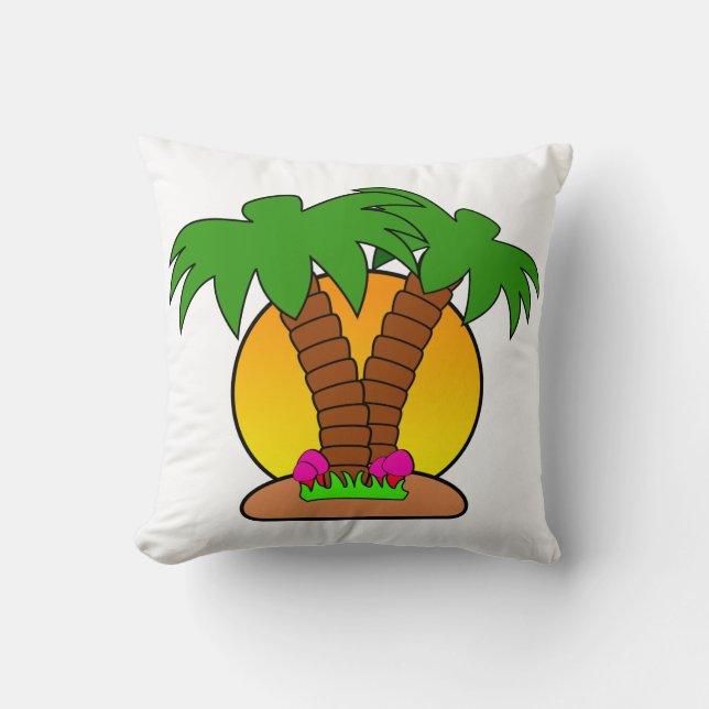 Almofada Travesseiro decorativo da Ilha Tropic (Frente)