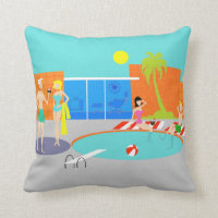 Travesseiro decorativo da Parte Piscina Retroativa