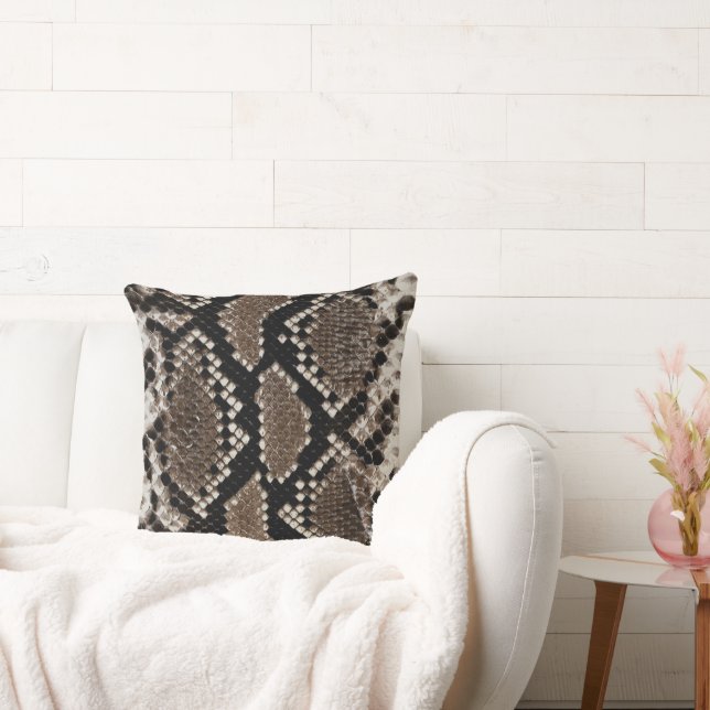 Almofada Travesseiro decorativo Da Pele Reticulada Python C (Sofá)