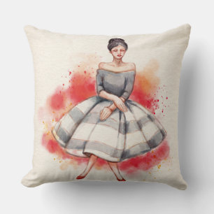 Almofada Travesseiro decorativo da Rapariga Retroativa