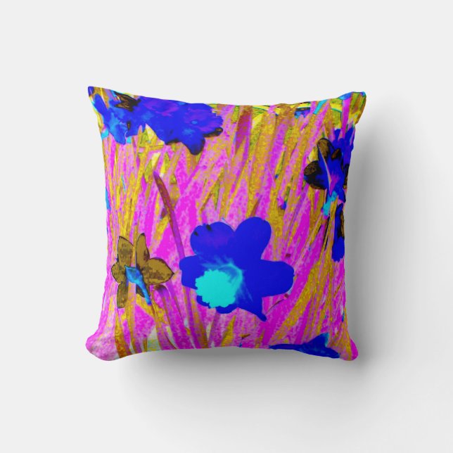 Almofada travesseiro decorativo "Daffodils Rosa" (Frente)