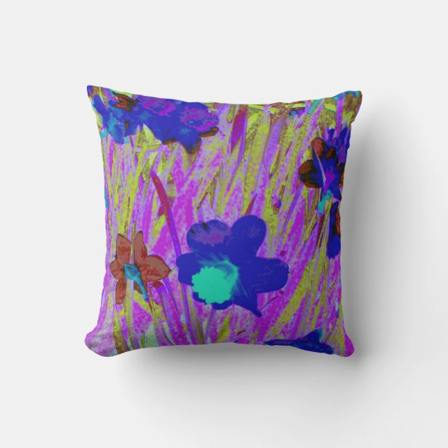 Almofada travesseiro decorativo "Daffodils Roxos" (Frente)