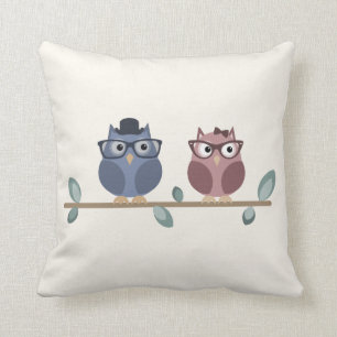 Almofada Travesseiro decorativo das corujas do hipster
