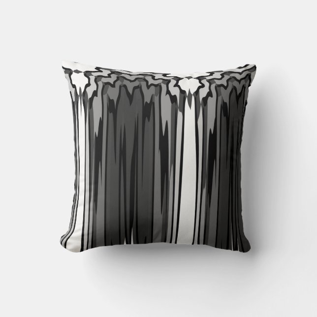 Almofada Travesseiro decorativo das linhas pretas e cinza (Frente)