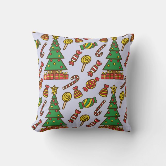 Almofada Travesseiro decorativo das Luzes de Natal (Frente)