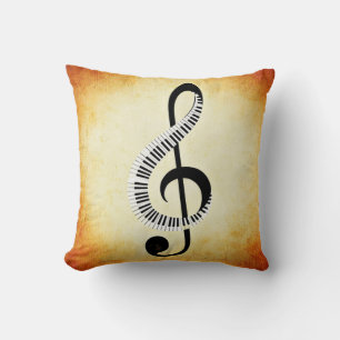 Almofada Travesseiro decorativo das notas musicais e das
