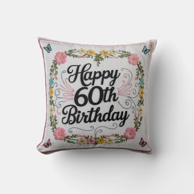 Almofada travesseiro decorativo De 60 Anos: Um Presente Clá (Frente)