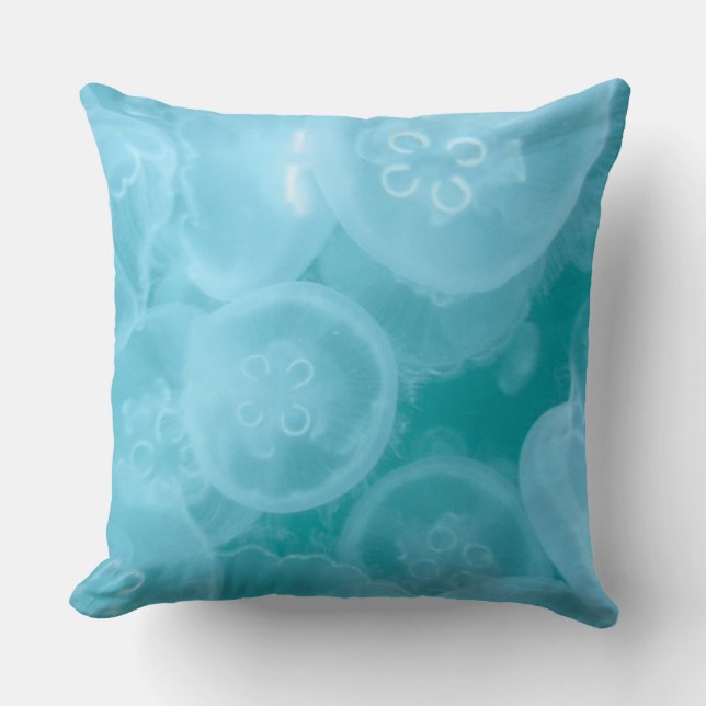 Almofada Travesseiro decorativo de águas-vivas transparente (Frente)