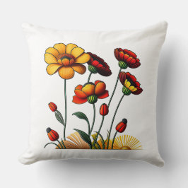 Almofada Travesseiro decorativo de algodão das flores de ve