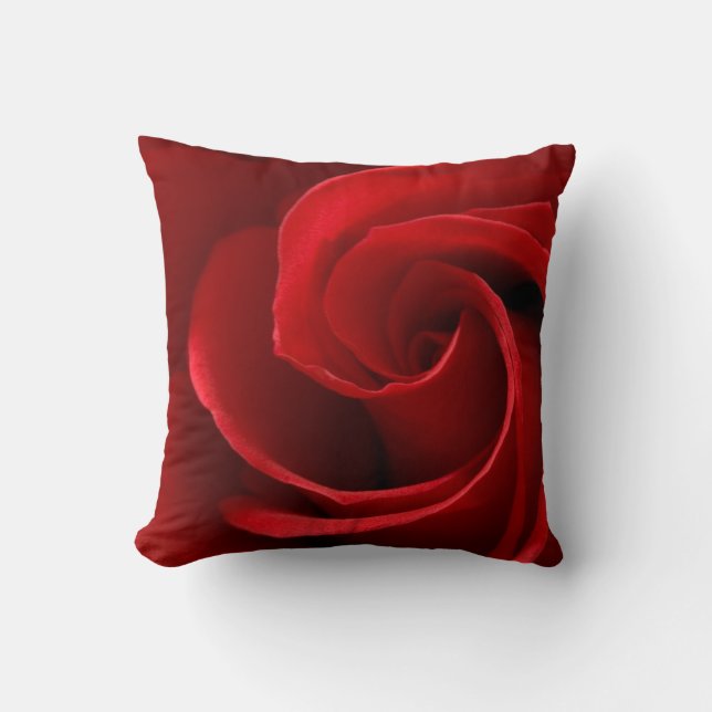 Almofada Travesseiro decorativo de algodão rosa vermelha, T (Frente)