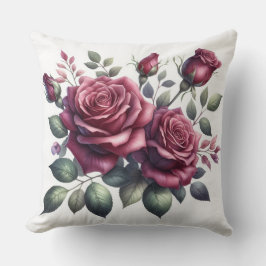 Almofada Travesseiro decorativo de Aquarela Elegante Burgun