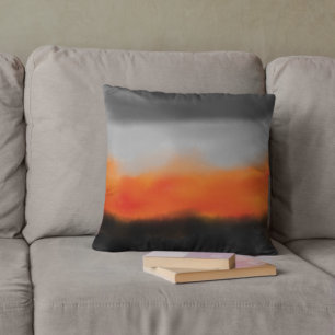 Almofada Travesseiro decorativo de Aquarela Fogo e Fumaça