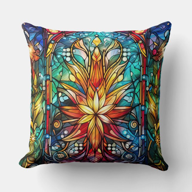 Almofada Travesseiro decorativo de Arte de Vidro Estreito - (Frente)