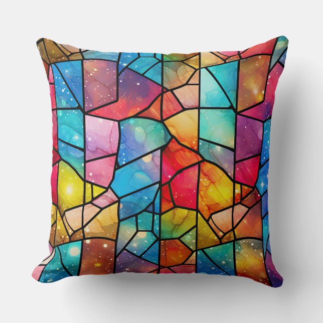 Almofada Travesseiro decorativo de Arte de Vidro Estreito - (Frente)