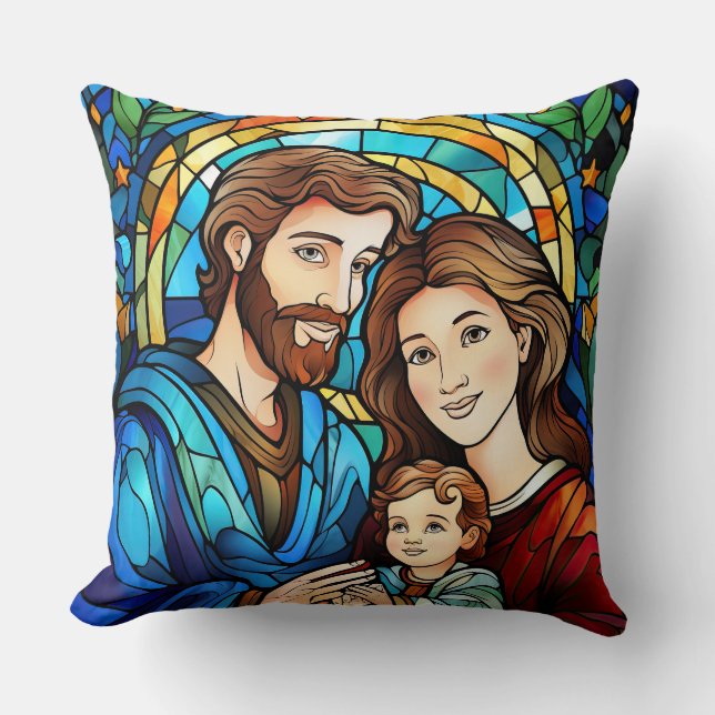 Almofada Travesseiro decorativo de Arte de Vidro Estreito - (Frente)