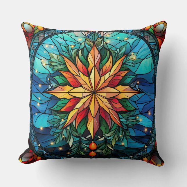 Almofada Travesseiro decorativo de Arte de Vidro Estreito - (Frente)