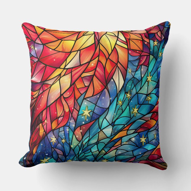 Almofada Travesseiro decorativo de Arte de Vidro Estreito - (Frente)