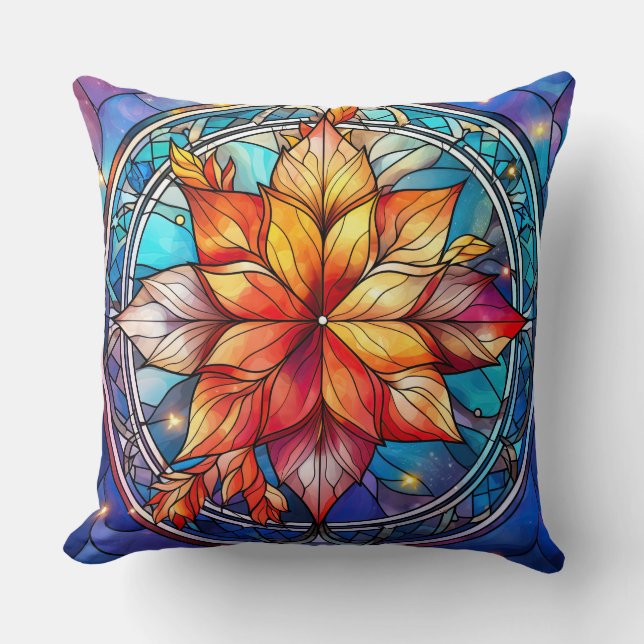 Almofada Travesseiro decorativo de Arte de Vidro Estreito - (Frente)