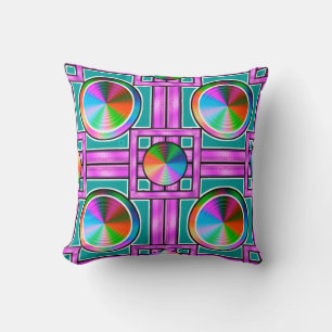 Almofada Travesseiro decorativo de arte digital vibrante -