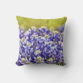 Almofada Travesseiro decorativo de Arte Flor do Texas Blueb