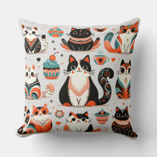 Almofada Travesseiro decorativo de arte foliar para gatos-d