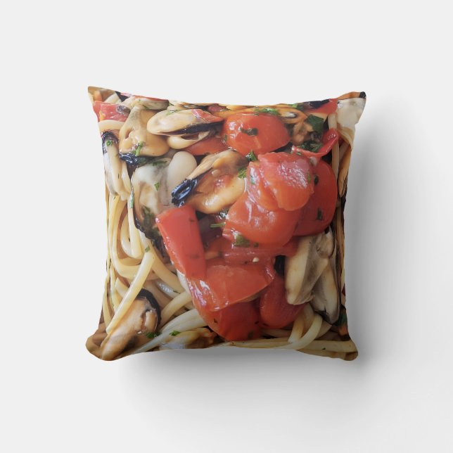Almofada Travesseiro decorativo de Arte Massas - comida Rea (Frente)