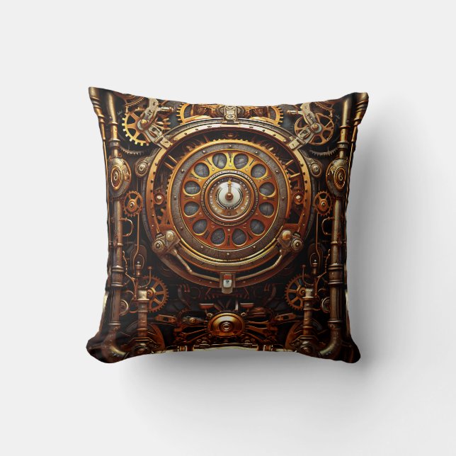 Almofada Travesseiro decorativo de arte Steampunk (Frente)