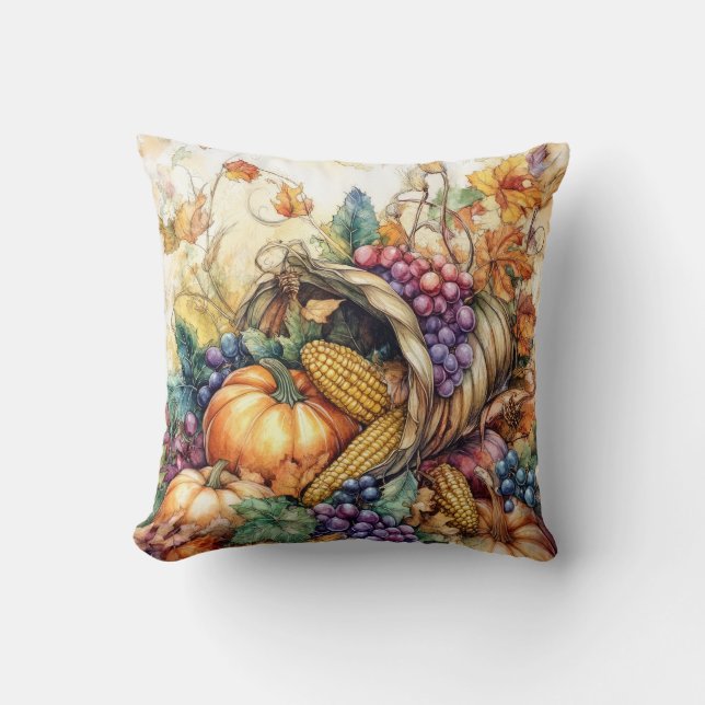 Almofada Travesseiro decorativo de Autumn Cornucopia (Frente)