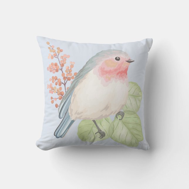 Almofada Travesseiro decorativo de aves Chic Pastel (Frente)