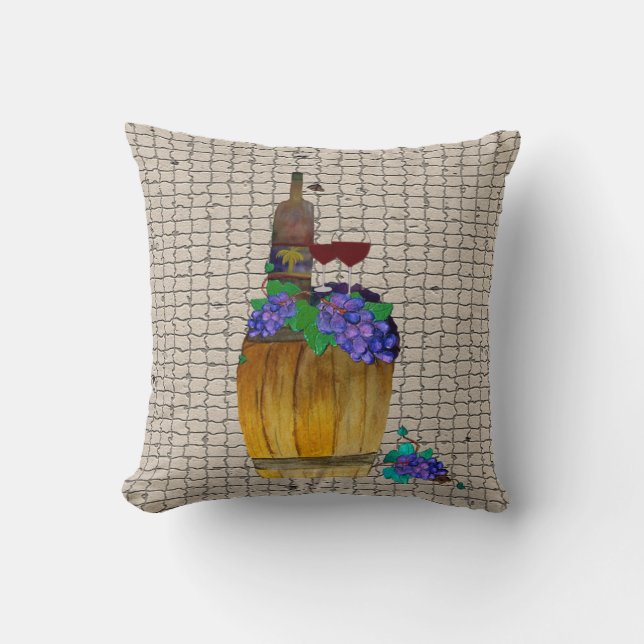 Almofada Travesseiro decorativo de barril de vinho (Frente)