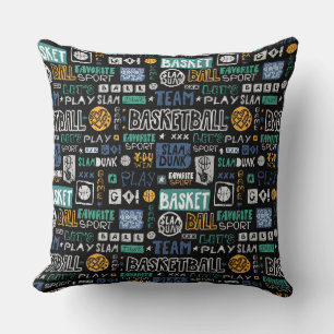 Almofada Travesseiro decorativo de basquete 20" x 20"