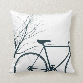 Almofada travesseiro decorativo de bicicleta azul preto