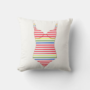 Almofada Travesseiro decorativo de biquíni com faixa náut