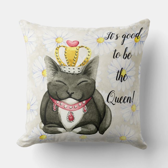 Almofada Travesseiro decorativo de Bobo da Rainha Kitty (Frente)