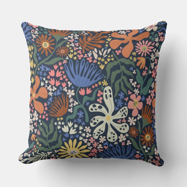 Almofada Travesseiro decorativo de Boho Botânico (Frente)