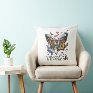 Almofada Travesseiro decorativo de Boho da Borboleta Vintag