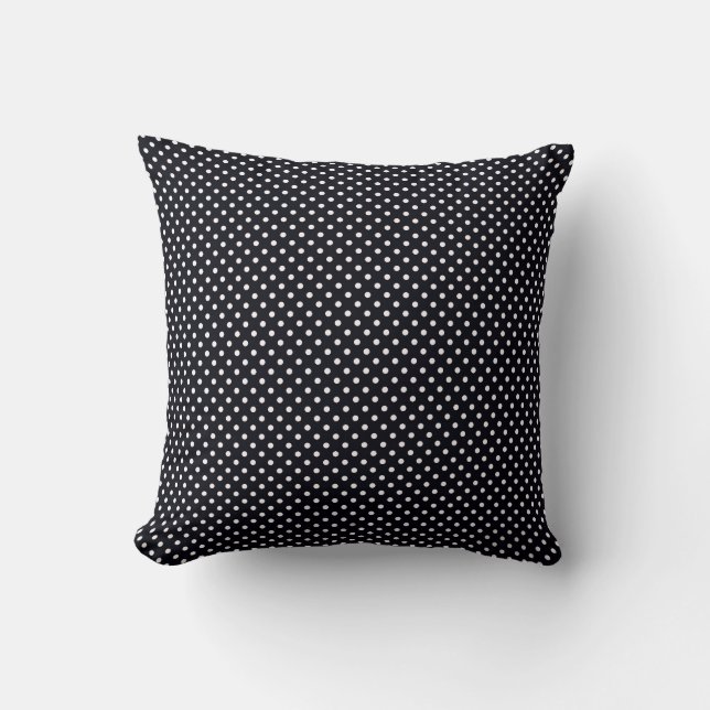 Almofada Travesseiro decorativo de Bolinhas preto e branco (Frente)
