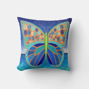 Almofada Travesseiro decorativo de Borboleta Azul